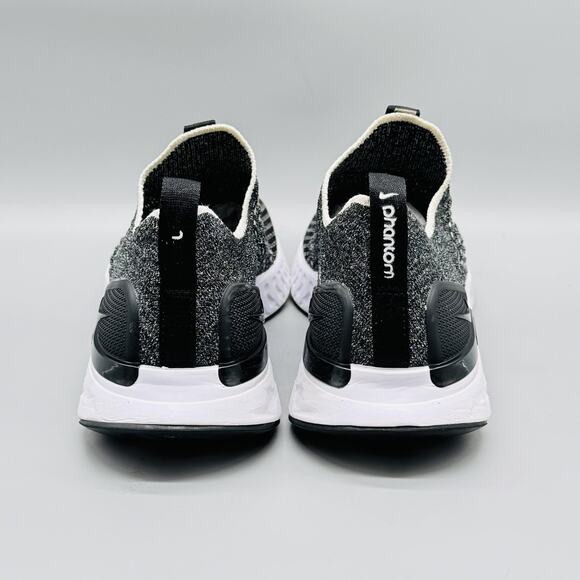 Nike Shoes Womens 9 Black White React Phantom Run Flyknit 2 Running Sneakers - Picture 7 of 12